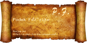 Podek Füzike névjegykártya
